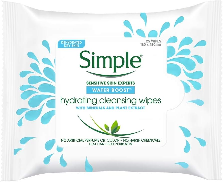 Water Boost Hydrating Cleansing Wipes - 25 Wipes x 6 Pack (150 Wipes)