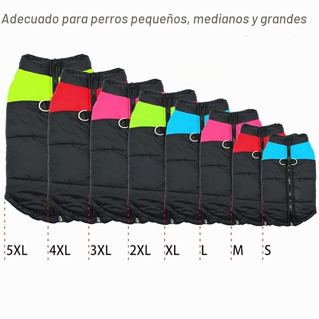 Foto 6 de 7 de FEimaX Abrigo para Perro Impermeable Chaqueta Cálido de Invierno y Otoño