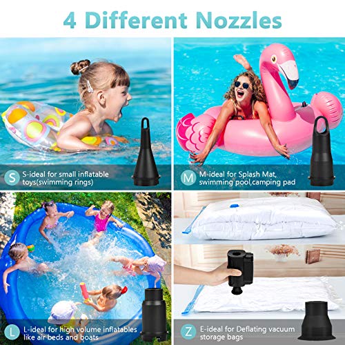 Elektrische luftpumpe, wiederaufladbare tragbare drahtlose Luftpumpe mit 4000mAh schnell auffüllbarer aufblasbarer elektrischer Pumpe für Luftmatratze, Schlauchboot, Schwimmring, Yoga Ball - Image 7