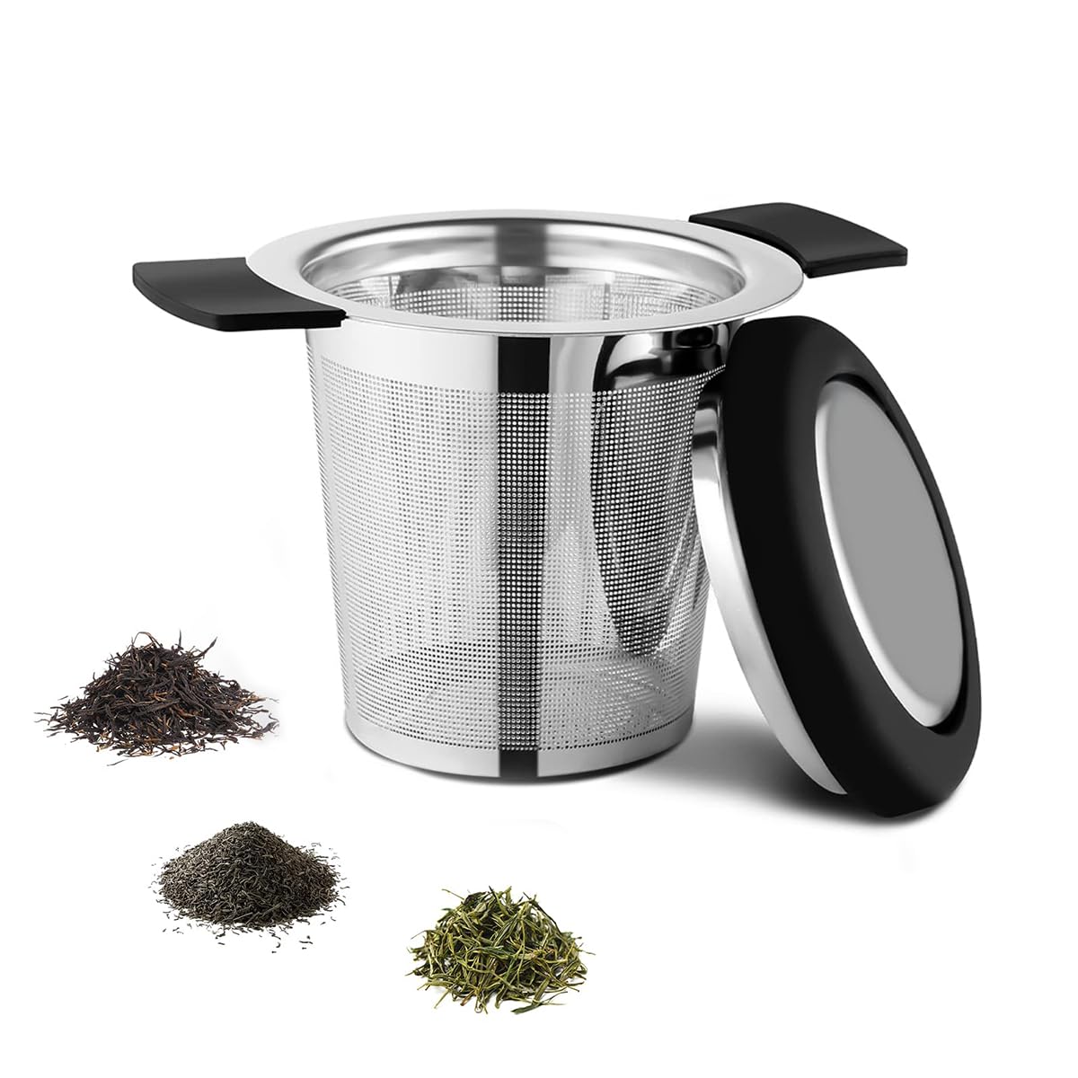 Tea Infuser for Loose Leaf Tea,304 Stainless Steel and Food Grade Silicone Extra Fine Mesh Tea Infusers,Large Tea Basket and lid,Fits TeaPots/Mugs-image-43