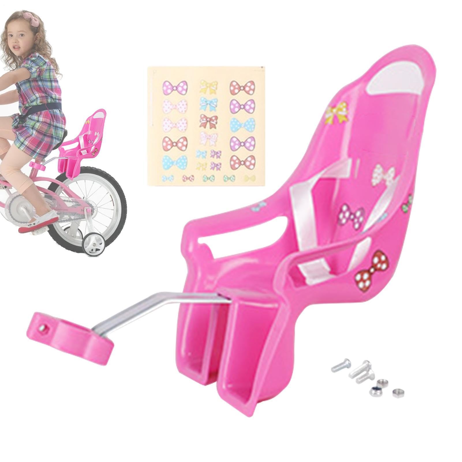 Kids Bikes Doll Seat Stuffed Animal Chair With Stickers, Children Riding Accessory, Fits Most Children Bikes, Easy-to-Attach