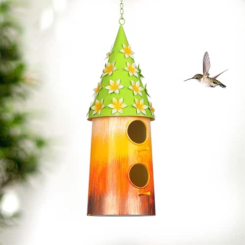 BAYN Hanging Bird House for Outside, 2 Story Double Hole