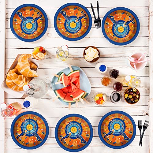 48 Pcs Dart War Party Plates Supplies Dart War Birthday Paper Dessert Plates 7Inch Disposable Dart War Themed Party Decorations Favors For Boy Birthday Party #TOP3