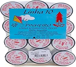 Linha Para Pipa, Pinheiro 457Mts 500Jds 100% Alg Dúzia, Coats Corrente, 3191, Multicolor, pacote de 12