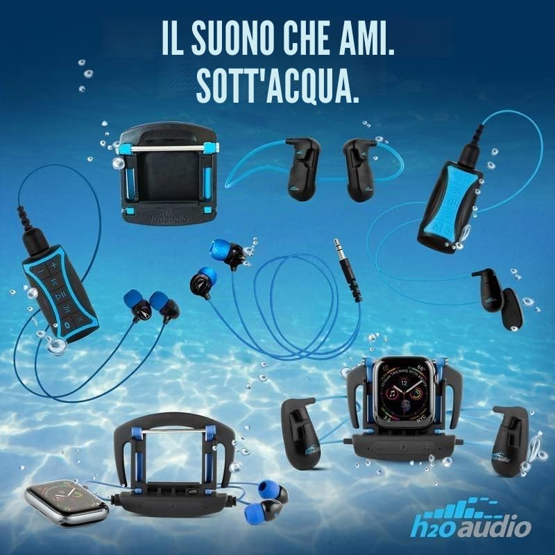 H2O Audio Auricolari Nuoto, Cuffie Nuoto Musica, Cuffie Subacquee, Mp3, Blu