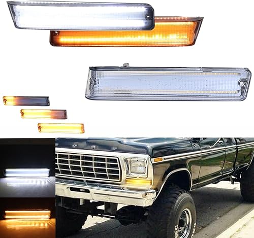 Miniatura 8 de Para camionetas Ford F-150 de 1973 1974 1975 1976 1977 1978 1979, luces de señal de giro delanteras para Ford Bronco 1978 1979 con lente ahumada