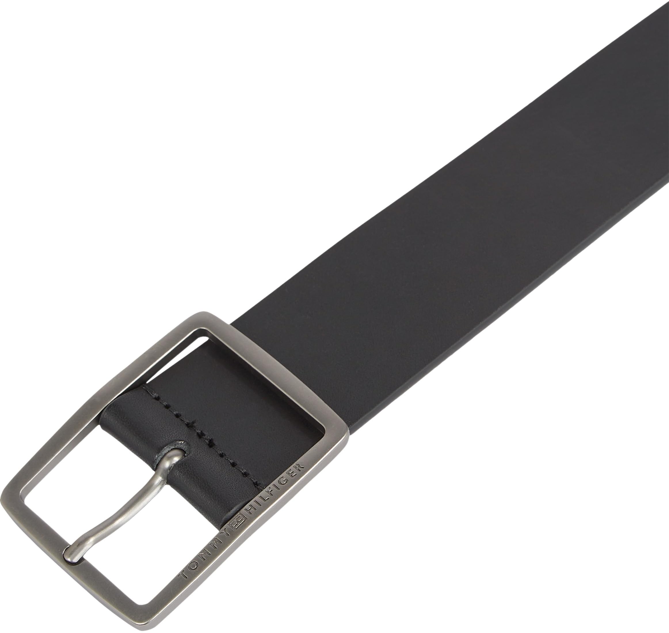 Tommy Hilfiger Herren Gürtel Oliver 4,0 cm aus Leder, Schwarz (Black), 80 cm – Ansicht 2