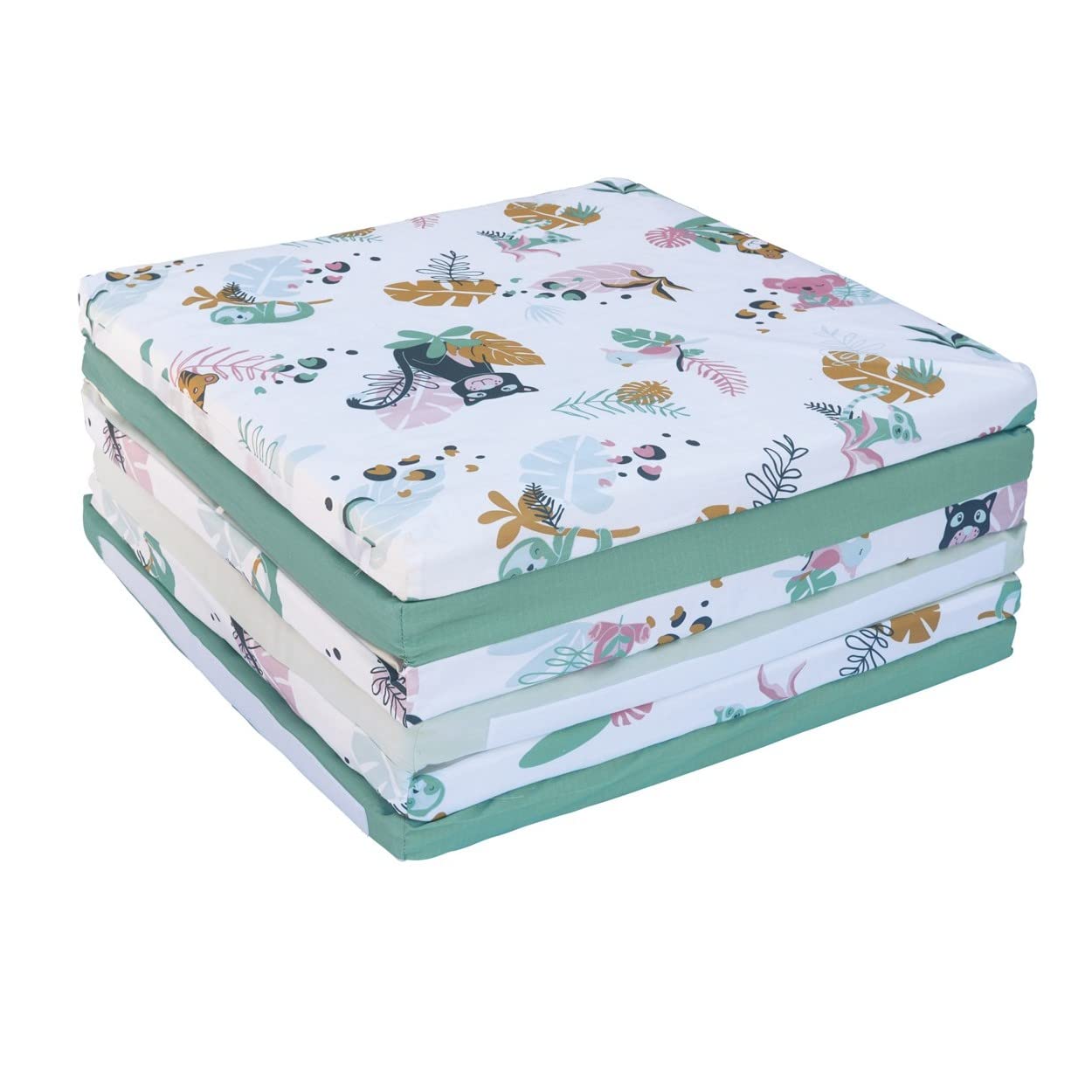 Tinéo - Tappeto per il risveglio - grande tappeto da gioco per bambini - tappetino per auto - tappeto per bambini - multifunzione 5 in 1-120 x 180 cm (giungla Buddies)