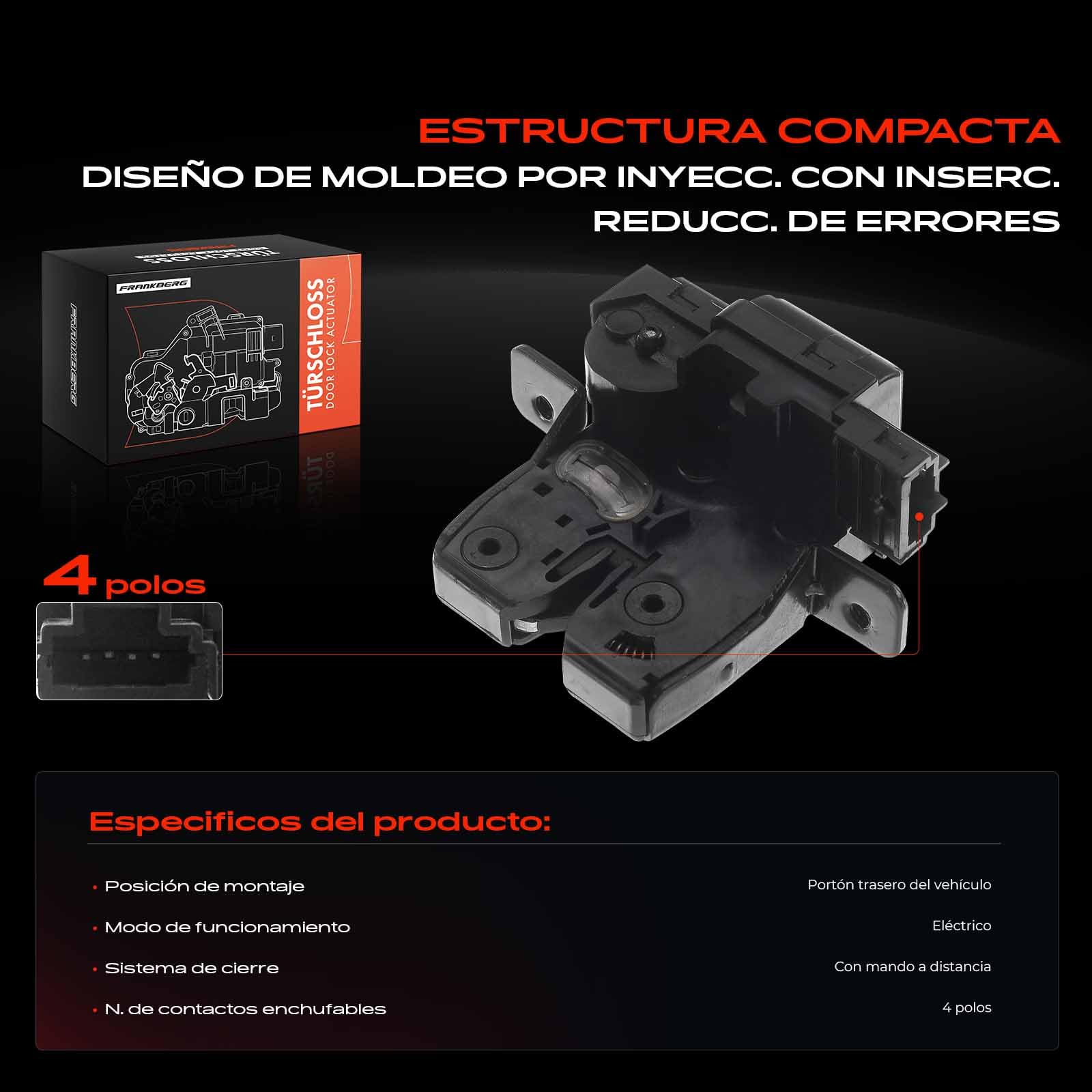 Frankberg Cerradura del portón trasero 90502-2DX0A | Compatible con: Tiida Hatchback, Qashqai +2 I J10 JJ10, Tiida Hatchback C12, Tiida Hatchback C11, Tiida sedán C12