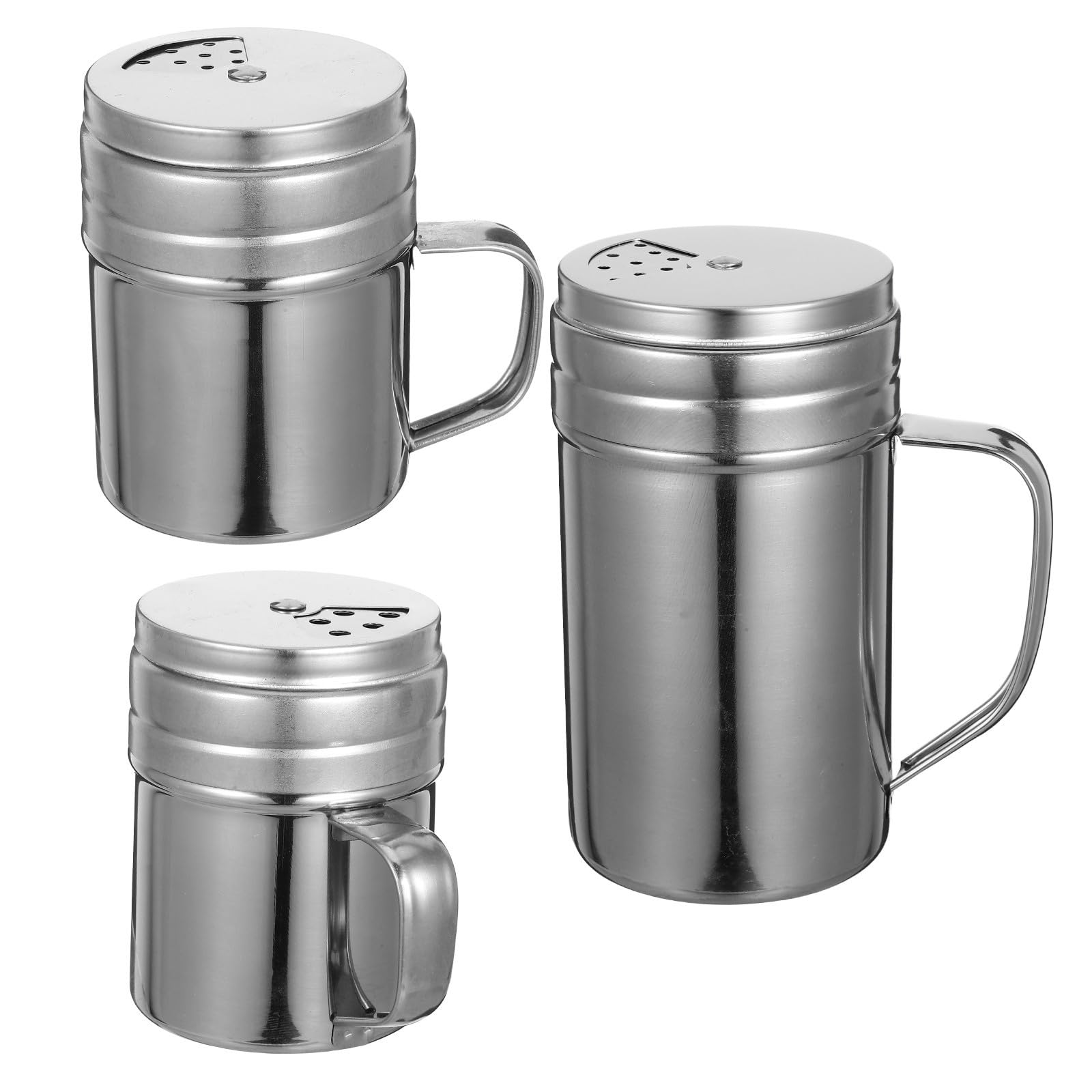 Dispensadores de condimentos duraderos en acero inoxidable con soporte giratorio