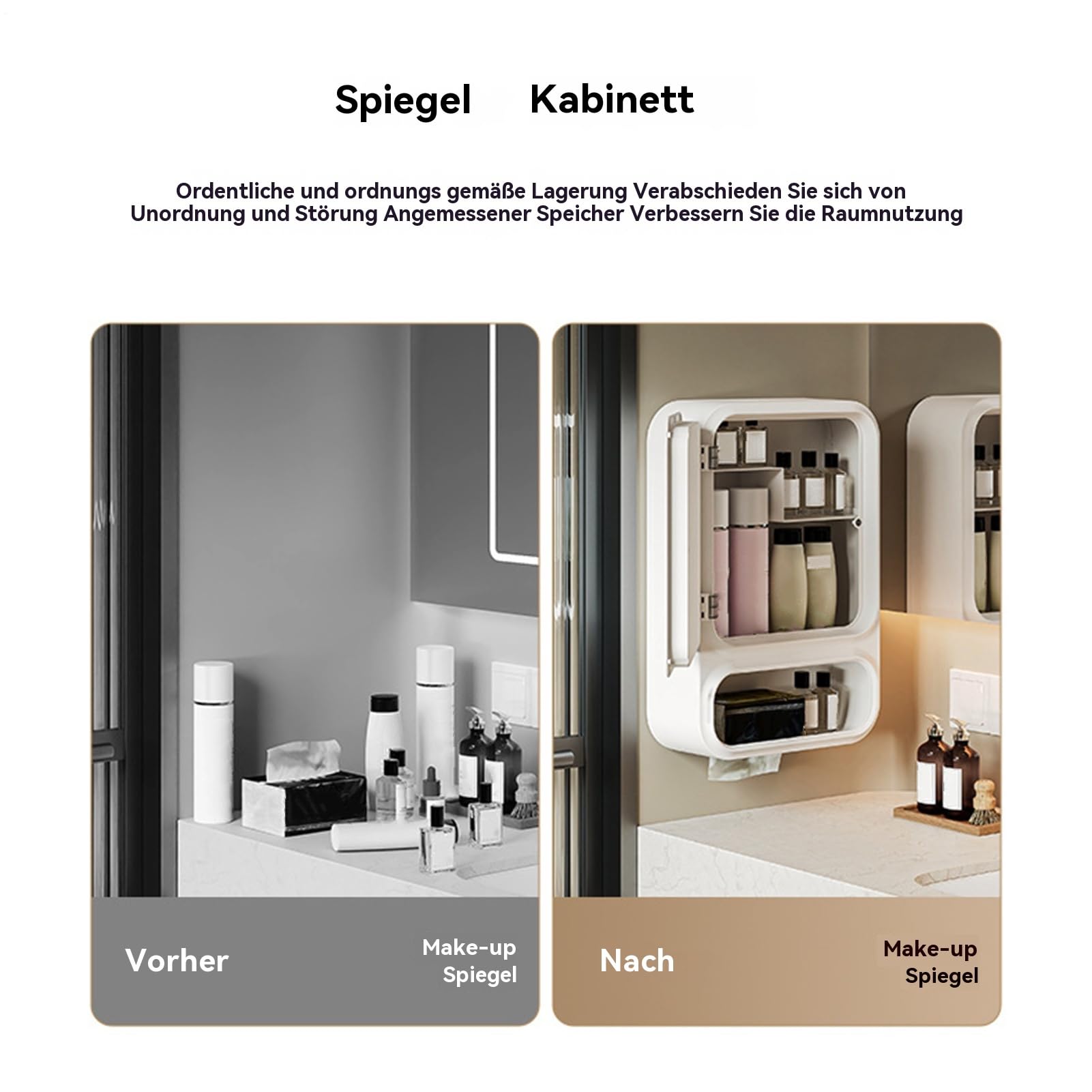 Specchiera Armadietto Bagno Porta Magnetica, Ripiano, Mensola, | Specchiera Bagno Portaoggetti Contiene Shampoo, Bagnoschiuma, Sapone, Cosmetici E Doccia Su Ripiano