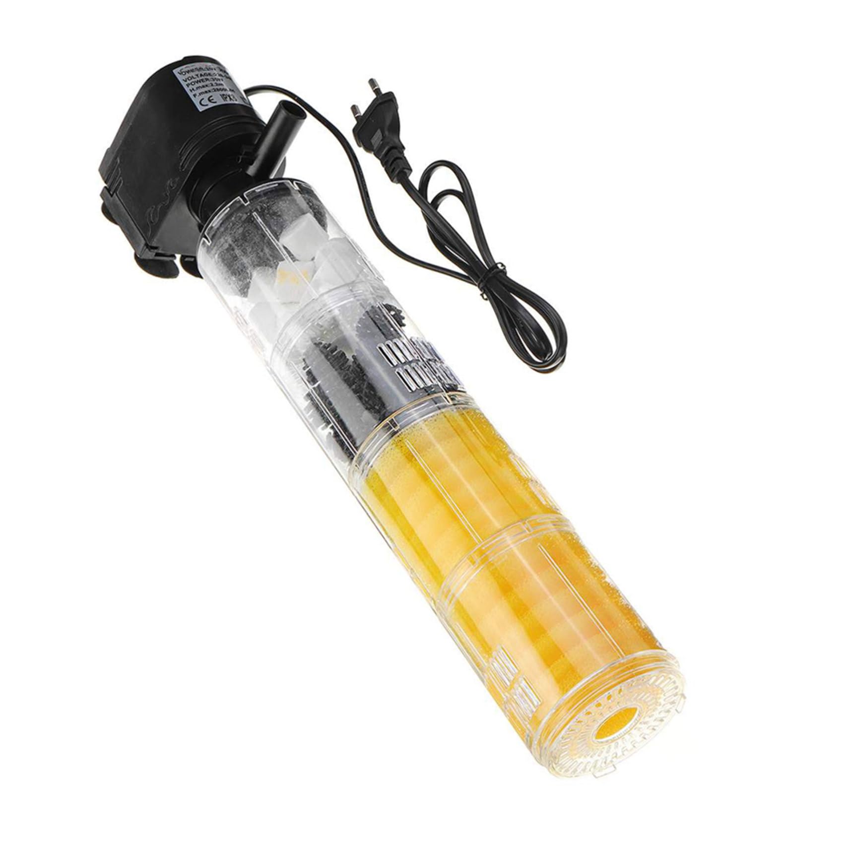 in 1 Aquarienfilter Eckfilter aus Kunststoff mit 4 Filterschichten Einfache Reinigung und Wasseroxygenation für Aquarium und Fischbecken Modell 1480f