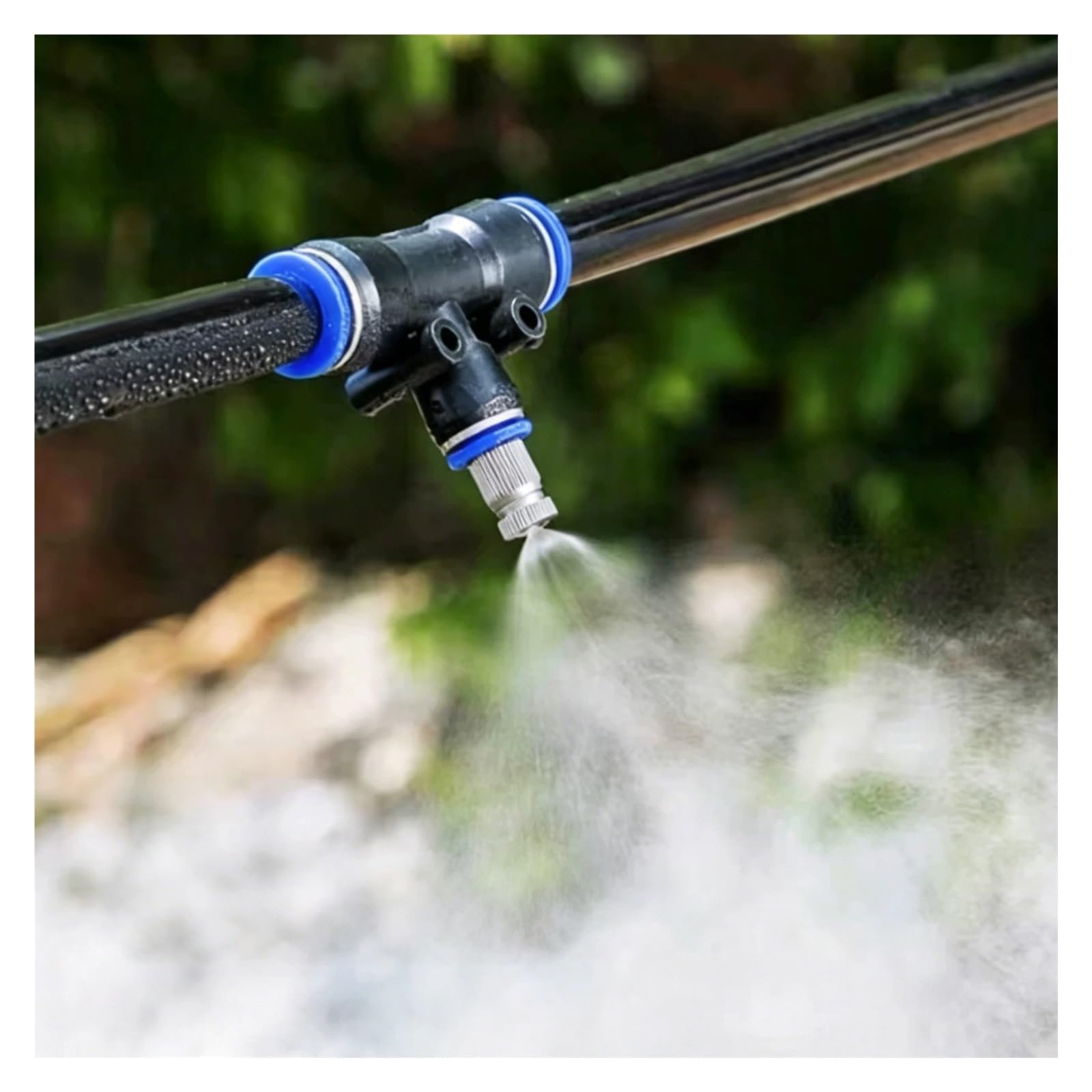 MZZKFC Irrigation Fogging Kit，Farm Cooling Mister for Construction Fence/Livestock/Greenhouse Garden，Outdoor Atomizing Mist Tubing Kit with Brass Nozzles(90m/295')