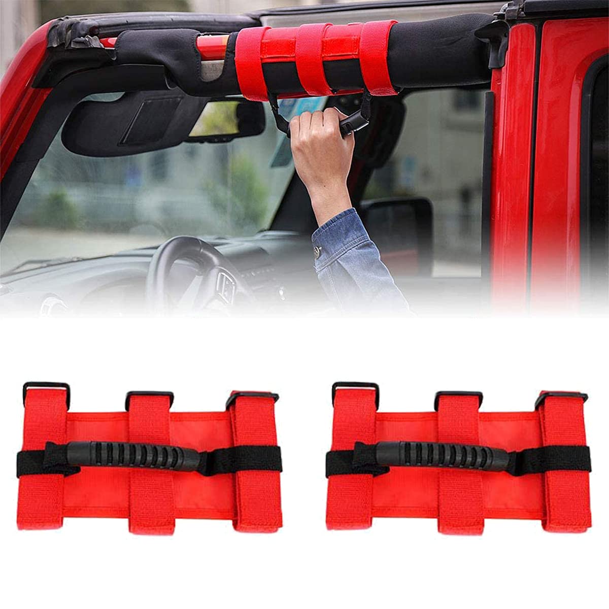 Amazon.com: WFPOWER 2 x Roll Bar Grab Handles Grip Handle Compatible with  Jeep Wrangler YJ TJ JK JL & Gladiator JT 1987-2021, Decor Accessories Fits  for Jeep Gladiator Roll Bars : Automotive