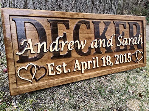Personalized-Wedding-Gift-Last-Name-Established-Sign-Family-Name-Signs-Custom-Wood-Sign-Carved-Wood-Sign-3D-Hearts-5-Year-Anniversary-Gift Personalized Wedding Gift Last Name Established Sign Family Name Signs Custom Wood Sign Carved Wood Sign 3D Hearts 5 Year Anniversary Gift