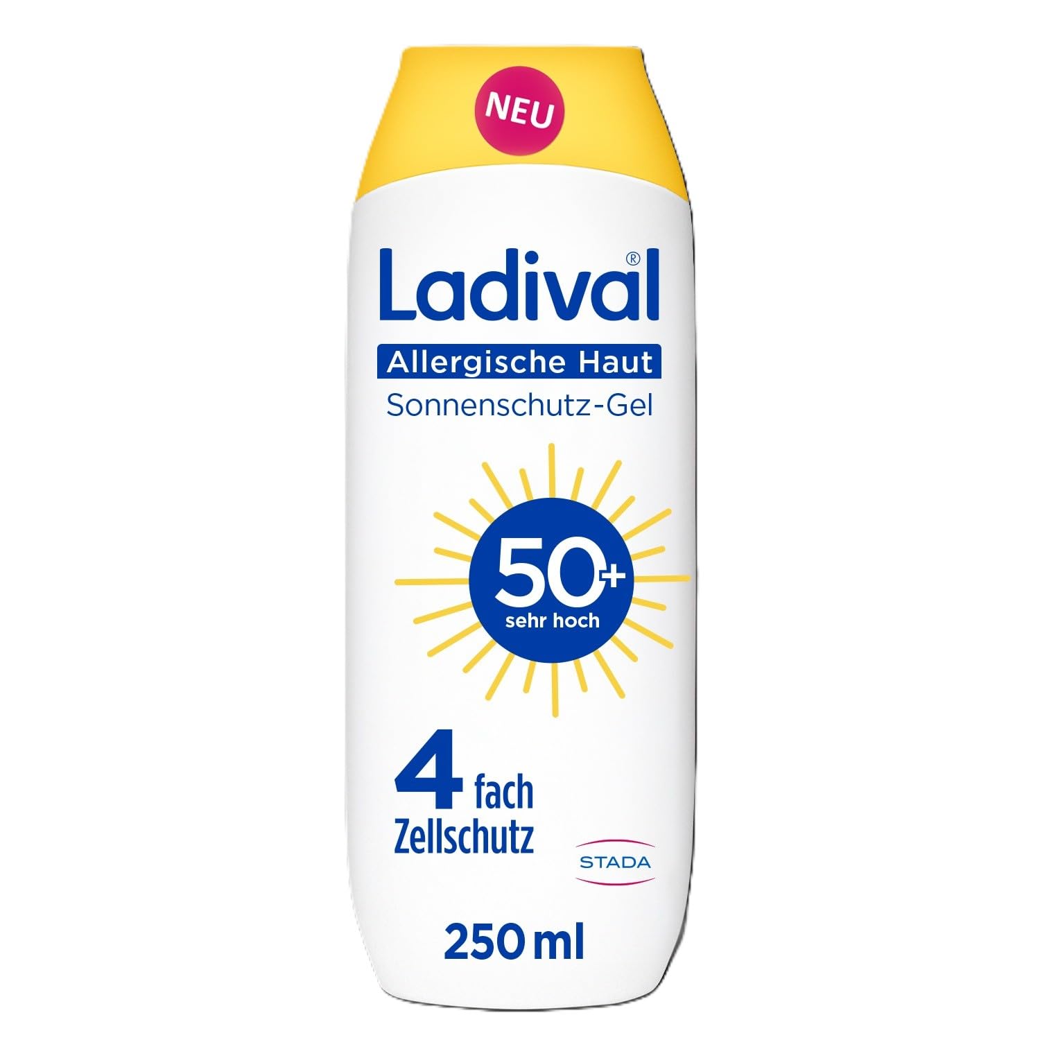 Ladival® Allergische Haut Sonnenschutz-Gel LSF 50+ für den Körper bei Sonnenallergie und Mallorca-Akne, wasserfest, mit 4-fach Zellschutz, Sonnencreme 250ml