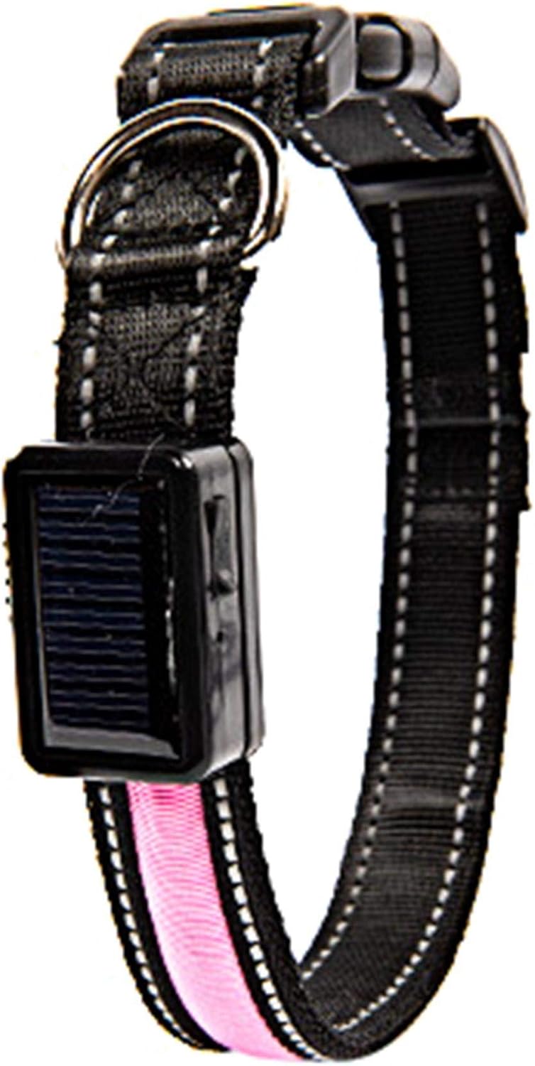 ギフ 包装 ナイロン犬の首輪led発光反射ペットの首輪ソーラー充電usb充電首輪犬のフラッシュ首輪ナイトウォーキング犬猫