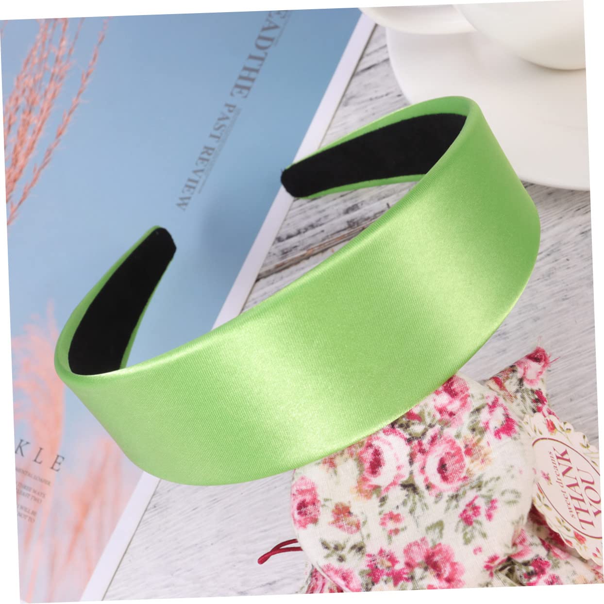 DOITOOL 6piezas De Satén Anchas Para Mujer y Diseño Elegante y Color De Verde Fosforescente Accesorios y Ocasiones Especiales