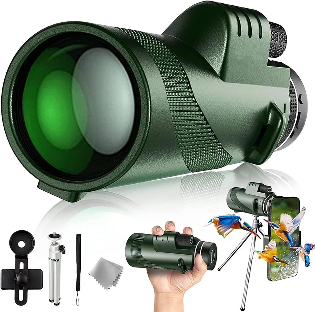 Monocular Telescope, High Powered Monoculars Telescope Compact for Smartphone Mini Telescope Small Pocket Monocular Scope for Hunting Bird Watching Hiking Concert Traveling