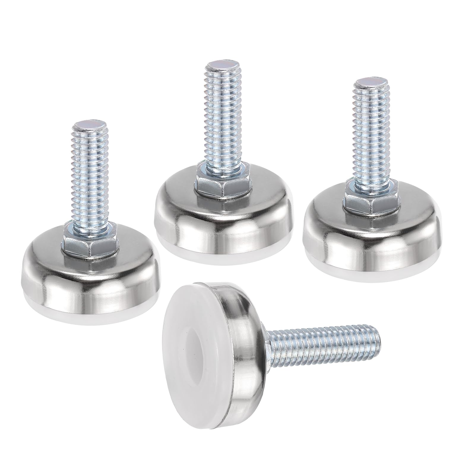 sourcing map 4Pcs Furniture Leveling Feet, 3/8"-16 x 0.5" x 1.4" Adjustable Metal Furniture Feet Levelers, Non-Slip Screw in Threaded Table Leg Levelers for Sofa, Chair, Cabinet, Table