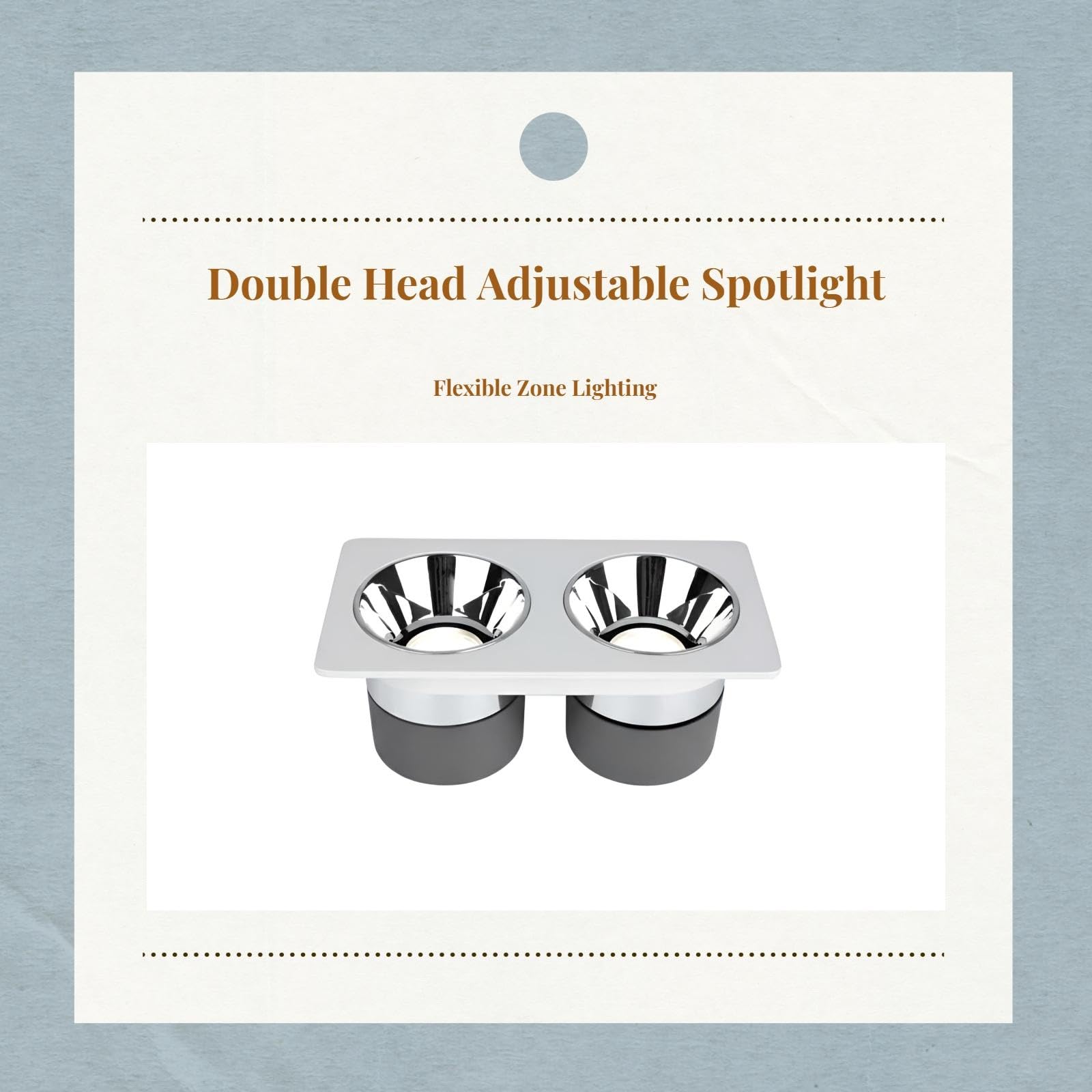 Double Head Light-Emitting diode Recessed Spotlight, Anti-Glare Ceiling Light, Mesh Downlight for Living Room, Bedroom, Kitchen White Neutral Light 3-Head 21W-image-38