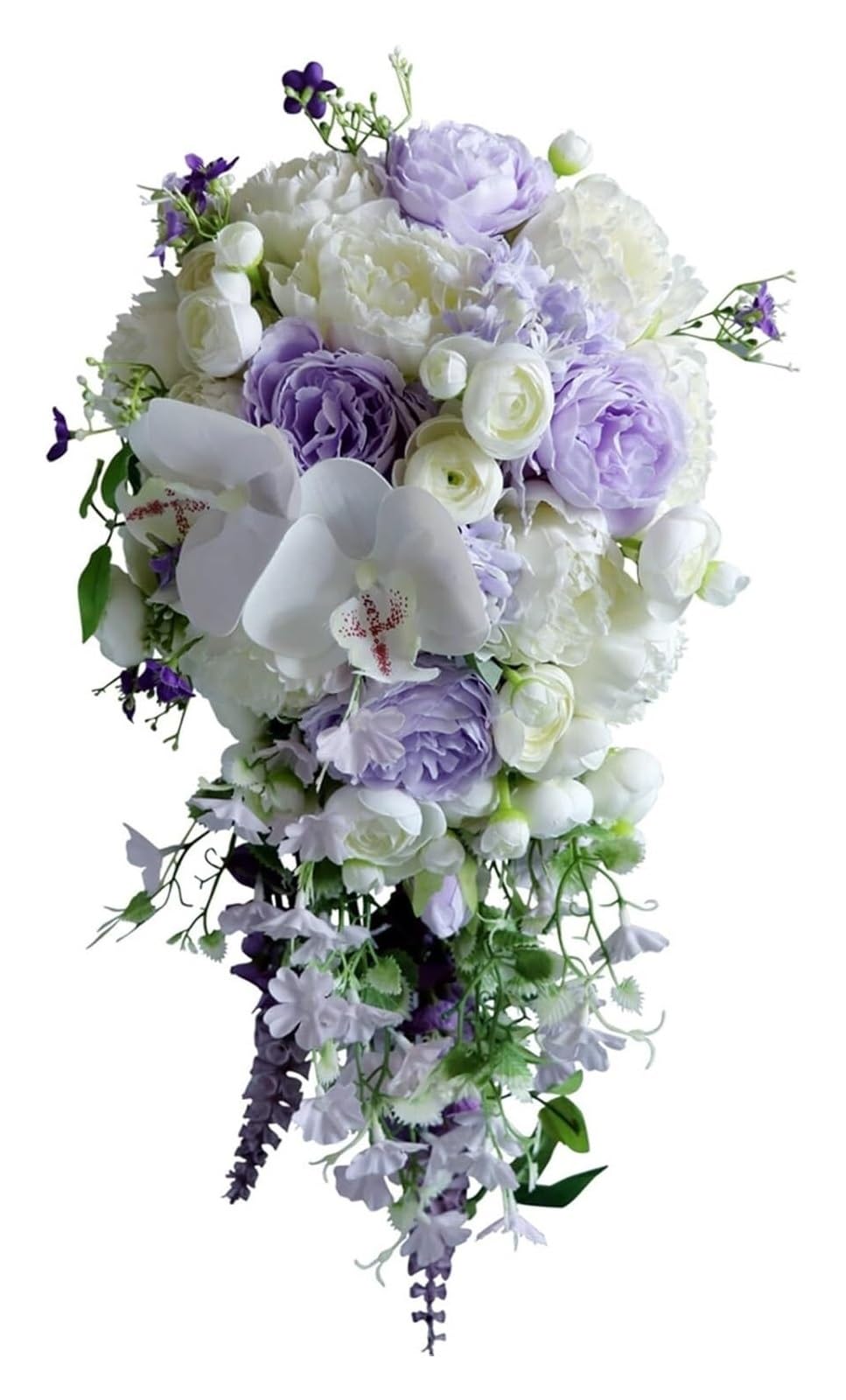 Bouquet de mariée en cascade de roses artificielles sans flétrissement