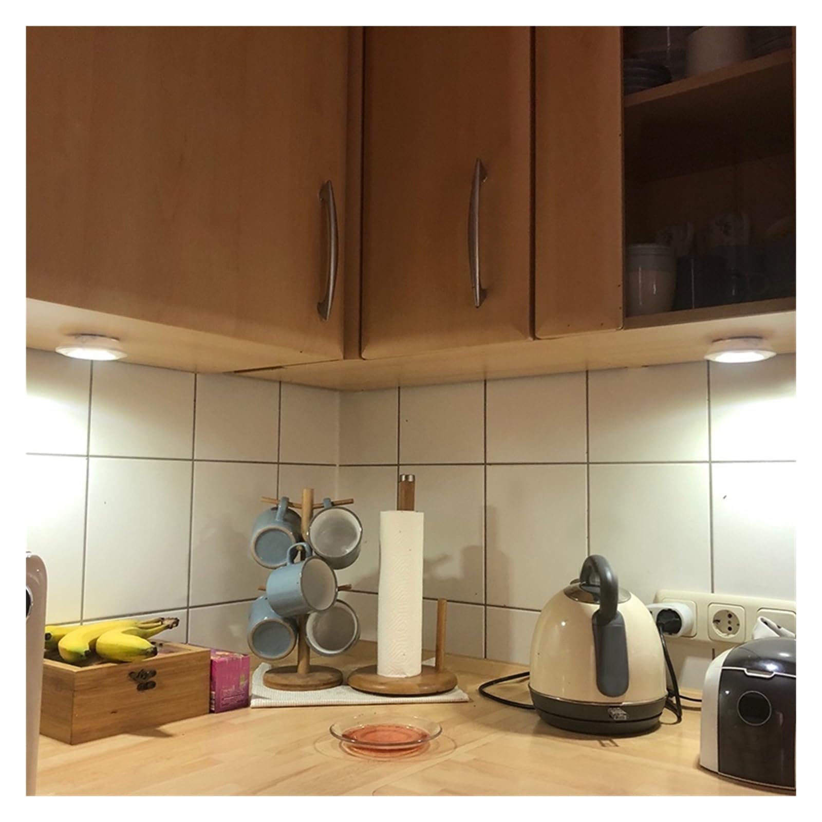 3/6 Sztuk Z Pilotem, Oświetlenie Szafy LED, Łazienki, Lampki Nocne Do Kuchni, Ściany, Schodów, Oświetlenia łAtwa Instalacja(1Remote 6Lamp,Warm Light)