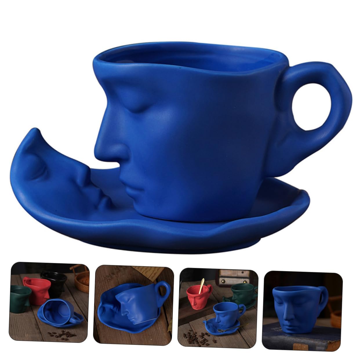 Mikinona Espressotassen-set Aus Keramik Mit Untertasse Teetassen-set Cappuccinotassen- Relief-design Hochtemperaturgebrannt Kratzfest Für Hause Und Büro