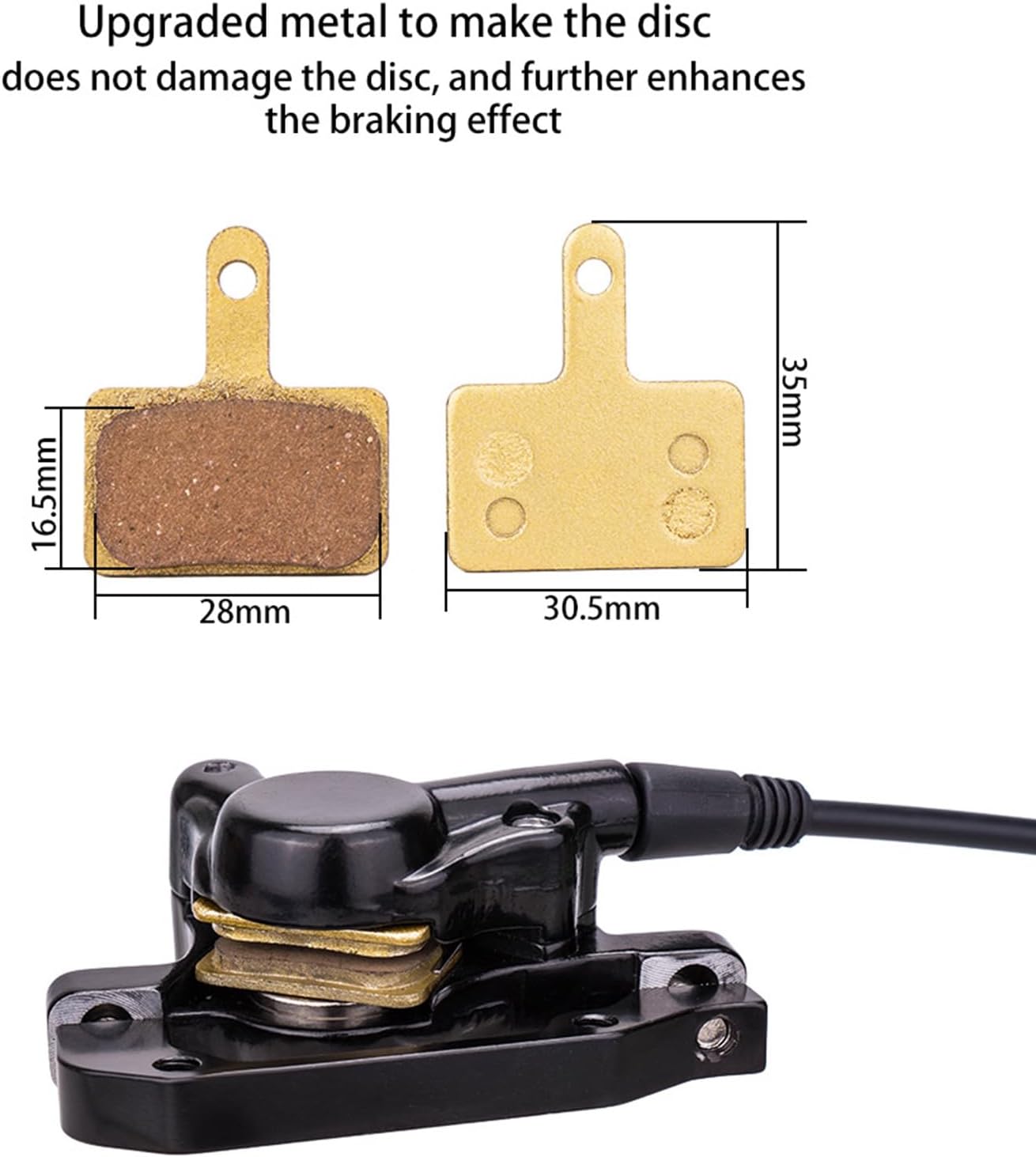 Hydraulic Brakes,Front 76cm Rear 135cm Bicycle Replacement with Adapter | Mountain Bike Hydraulic Disc Brakes | for Cycling Riding Road Trip City Commuting Outdoor