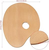 Vista 7 de Paleta de madera, paleta de pintura de madera ovalada de 8 x 12 pulgadas, bandeja de pintura acrílica al óleo, herramienta de pintura de madera