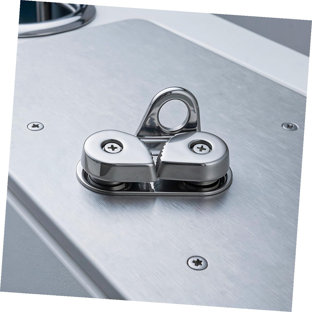 Toyvian 2 Pezzi Morsetto a Camma per Barca in Acciaio Inox con Guida per | Fissaggio Affidabile della Corda, Installazione senza Preforatura, Due Viti Autofilettanti Incluse, Argento
