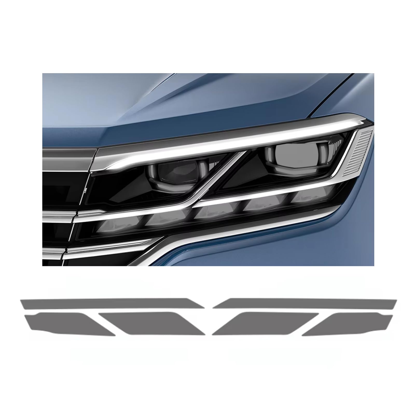 Headlight Film for VW Touareg R-line 2019-2025, 1Set Transparent/Smoke Black Car Headlight TPU Protective Film