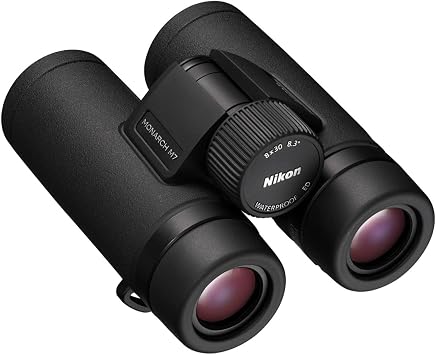 NIKON MONARCH M7 Binoculars | Lightweight Waterproof Fogproof Binoculars with ED Glass & Multilayer Coatings | Wide View, Smooth Focus & Long Eye Relief for Birdwatching, Wildlife & Outdoor Use, 8x30