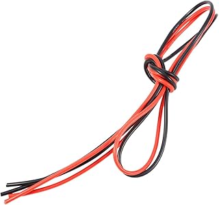 16AWG 2m Flexible Soft Silicone Cable Electronic Tinned Copper Stranded Wire 16 for RC Models Toys (1 Metre Red + 1 Metre Black)