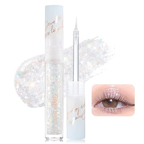 Erinde Eyeliner Liquid Glitter Eyeliner Pen, Shimmer Glitter Eyeshadow Liner, Highly Pigmented & Impermeabile Coloured Eye Liner Pencil, Coreano Eyeshadow Makeup - #07 Candy