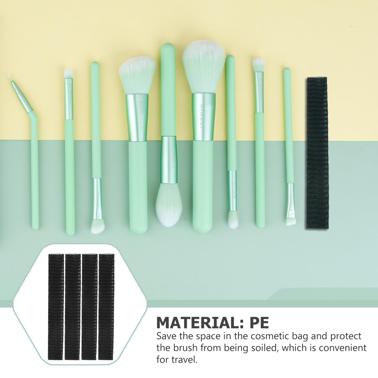 Didiseaon 50pcs Makeup Brush Cover Protective Mesh Sleeve Reusable Brush Protector for Storage and Travel Keeps Brushes Clean and Shape Black - Image 3