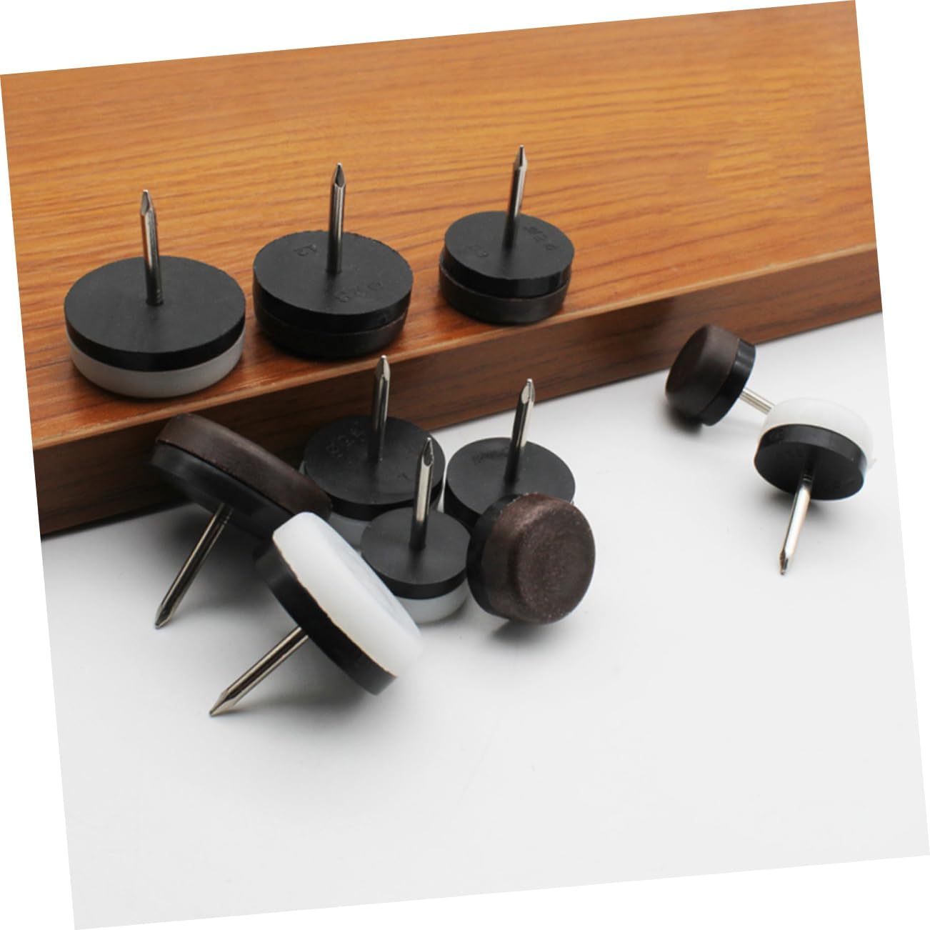 NUOBESTY 100PCS Non-Slip Furniture Leg Pads Chair Feet Protectors for Hardwood Floors Sturdy Sofa Tacks Upholstery Nails for Home and Office Use