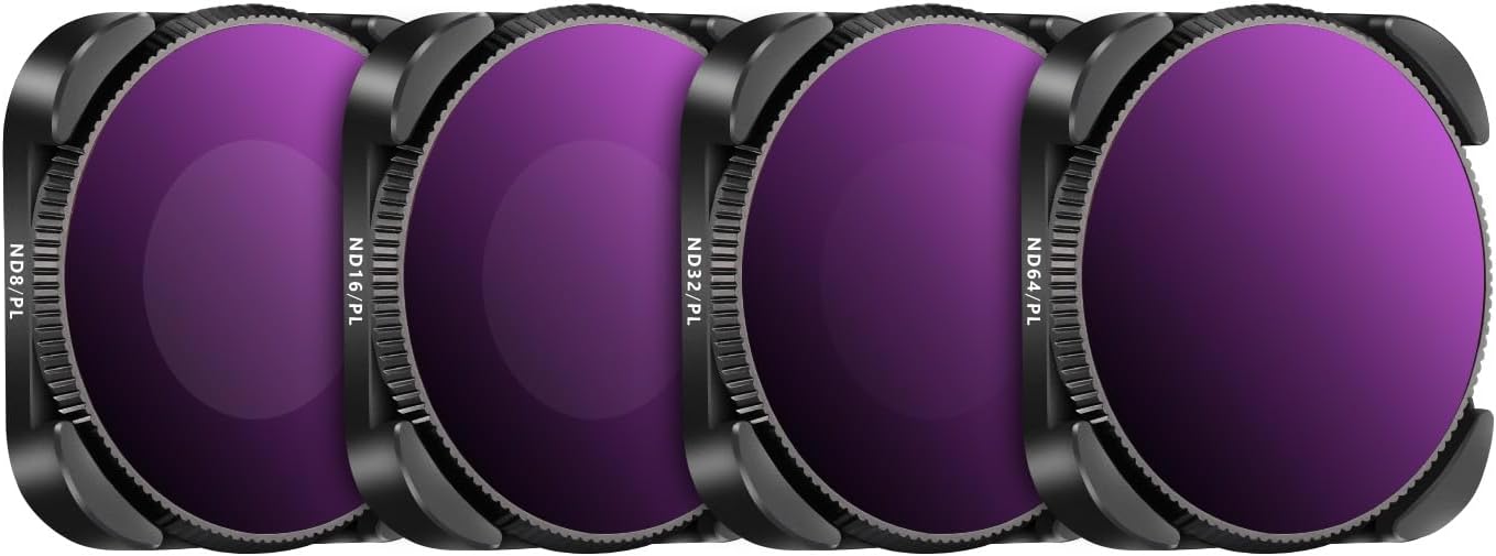 NEEWER ND/PL Filter Set Compatible with GoPro Hero 13 12 11 10 9, 4 Pack (ND8/PL, ND16/PL, ND32/PL, ND64/PL) Multicoated HD Neutral Density Polarizing Filters Action Camera Accessories