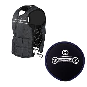 Hyperwear Adjustable 10 lbs Womens Weight Vest Full Zip SandBell 15 lbs Free Weight soft sand neoprene