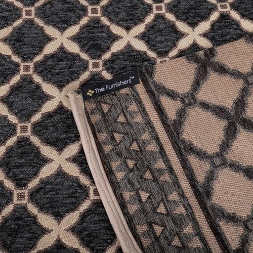 Image of Premium Chenille Woven Anti-Slip 2 Seater Sofa Cover | L-Shape Sofa Seat Protector for Living Room | Durable & Stylish Slipcover - Dark Grey