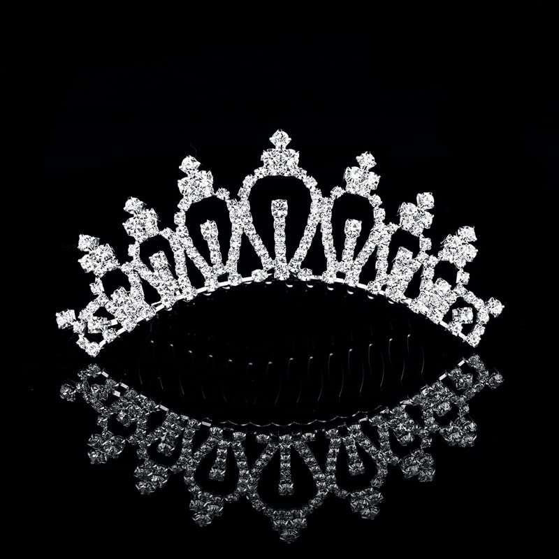 Corona de novia con cristales y horquilla anticaida tiaras para mujer de alta fijacion 2
