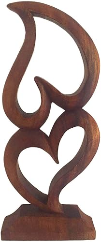 OMA Estatua romántica de amor de dos corazones, escultura de abrazo de amor eterno, hecha a mano, arte abstracto moderno, regalo decorativo (X -