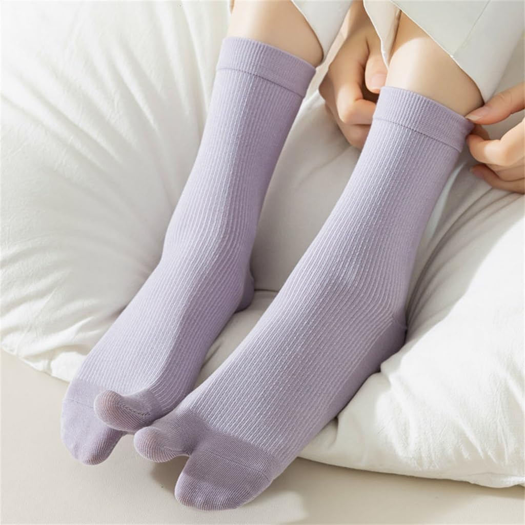 JSEIAJB Split Toe Boneless Cotton Socks for Children with Socks Middle Tube Stacked Socks