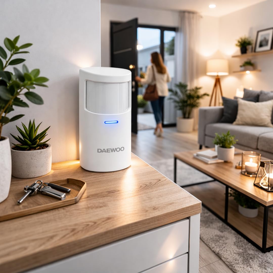 Daewoo Zestaw alarmowy WiFi/GSM Vigilia VIG103+ - system bezprzewodowy i bez subskrypcji, kompatybilny ze zwierzętami, czujnikami i syreną w zestawie + kamera nadzorująca Full HD, aplikacja w zestawie