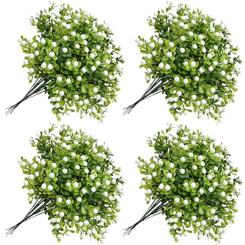 Fleurs artificielles de Milan : lot de 40 mini bouquets blancs pour déco