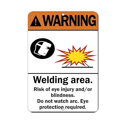 Aluminum Vertical Metal Sign Multiple Sizes Warning Eye Protection Required