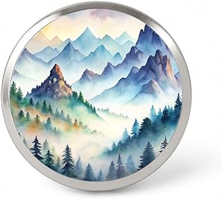 Mist Covered Mountains Misty Watercolor Lapel Pin | Novelty Hat Backpack Accessory - Fun Collectible Gift for Any Occasion