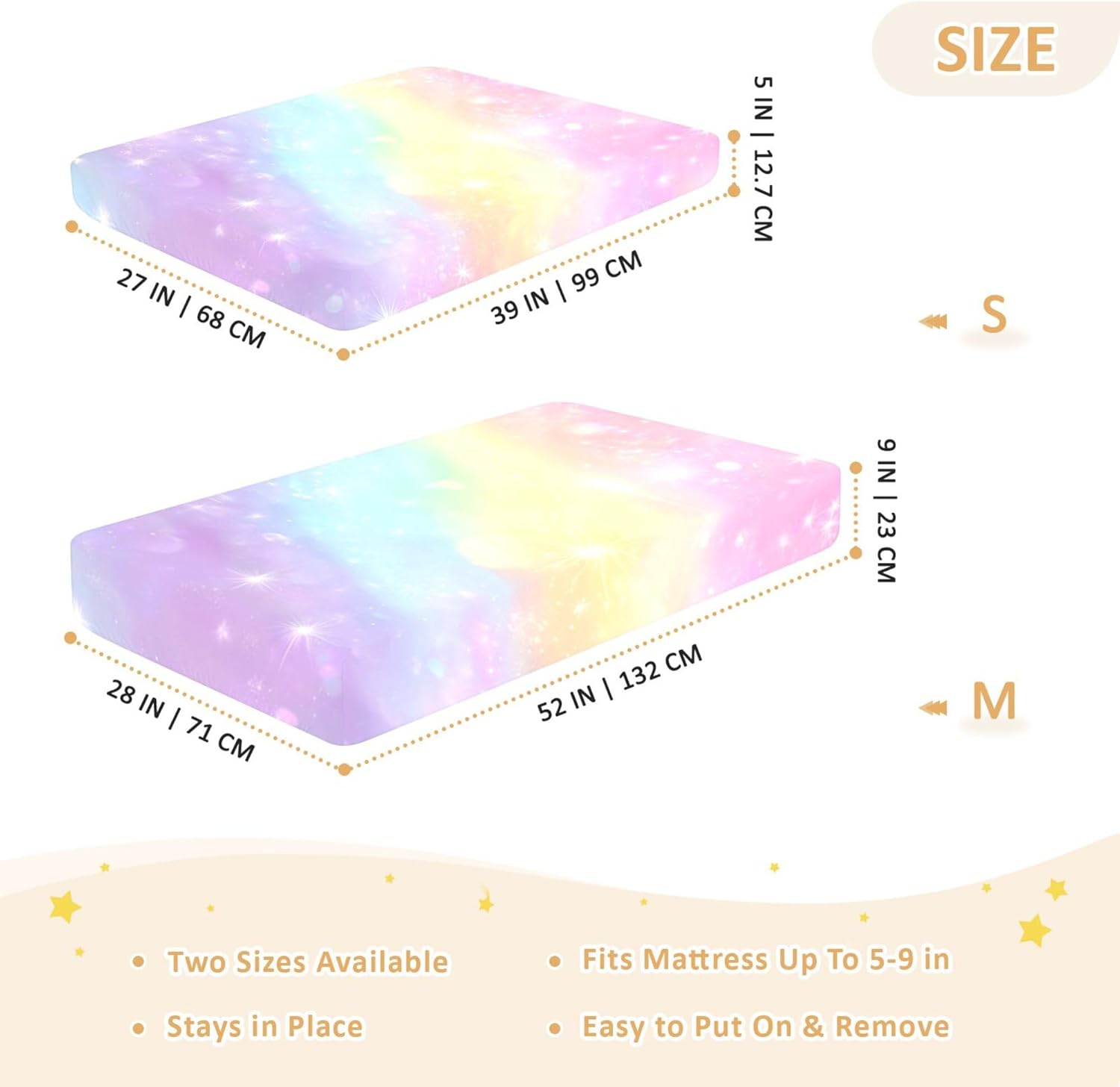 Unicorn Galaxy Magical Rainbow Crib Sheets Soft Breathable Fitted Cotton Baby Crib Sheets Mattress Cover for Girl Boy, 52" x 28" x 9"