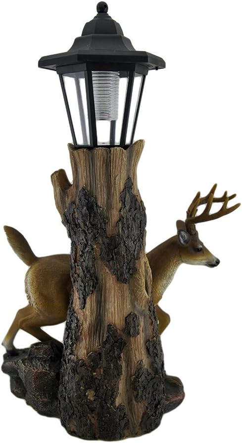 Whitetail Deer Sculptural Solar Light Statue
