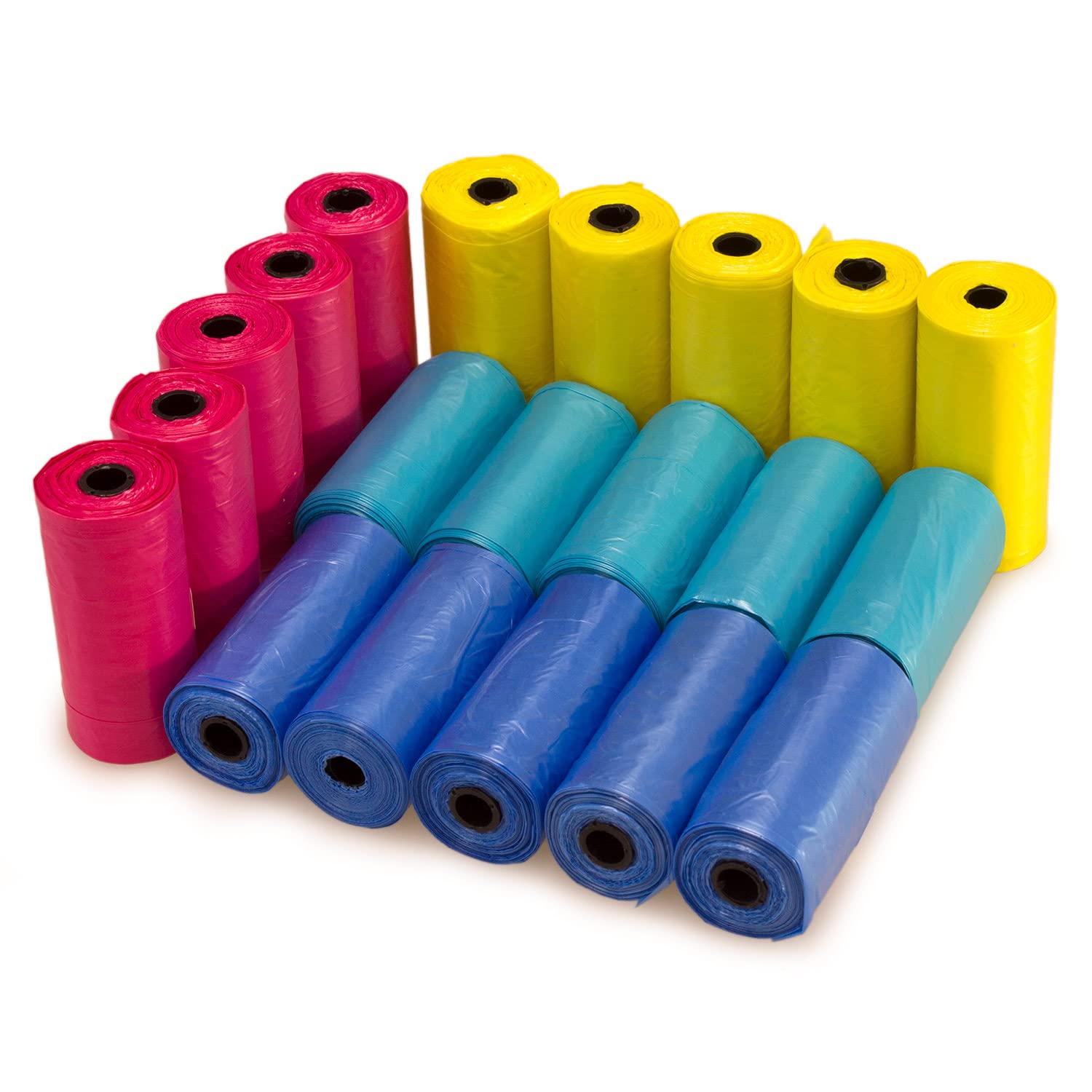 Arquivet, Bolsas colores variados de recambio para excrementos de perro (20 rollos x 15 bolsas), Bolsitas de caca para perros, Accesorios de paseo para mascotas, 300 bolsas de basura